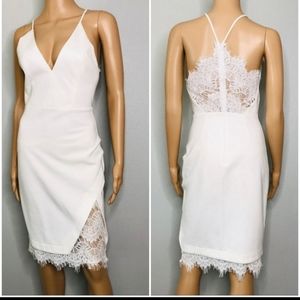 ASTR the Label Sexy White Lacy Trim Dress, Size Small